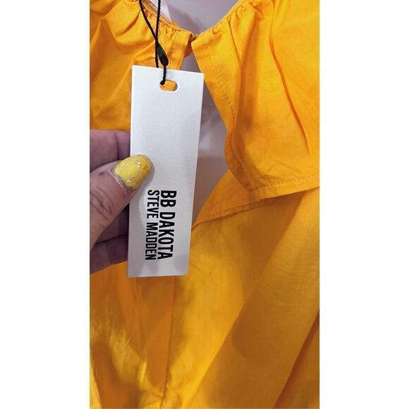 Bb Dakota Steve Madden Summer Sunset Ruffle Dress Yellow Size Medium NWT P1-17 - Picture 6 of 10